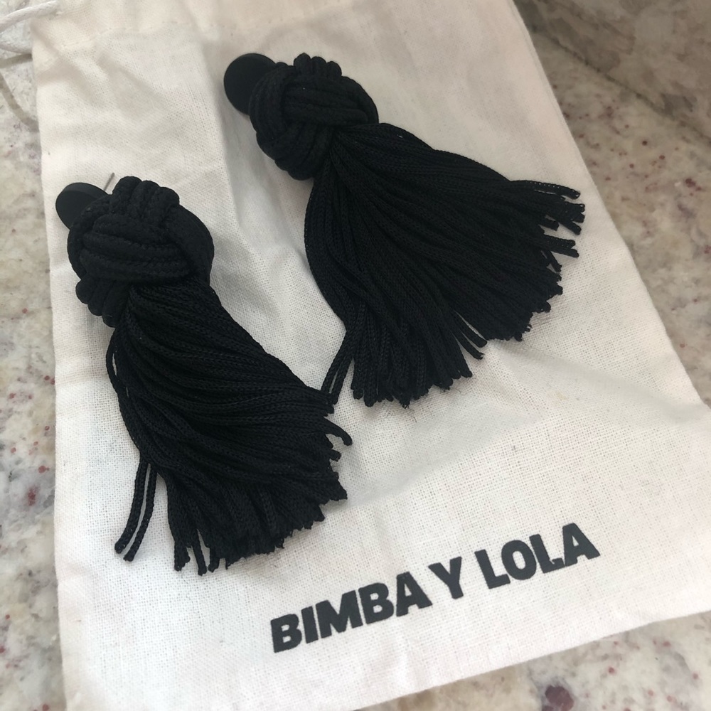 Bimba Y Lola Black Tassel Earrings - Picture 5 of 8